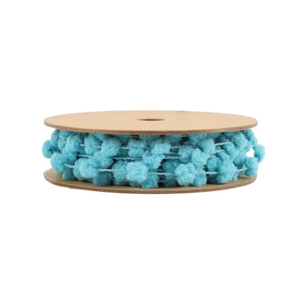 8mm Wired Pom Pom | Blue | 25 Yard Roll LaRibbons and Crafts