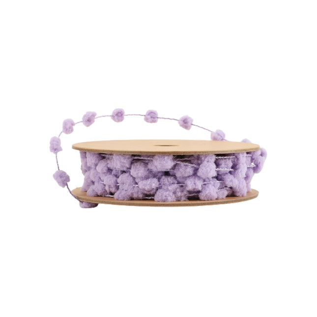 8mm Wired Pom Pom | Lilac | 25 Yard Roll LaRibbons and Crafts