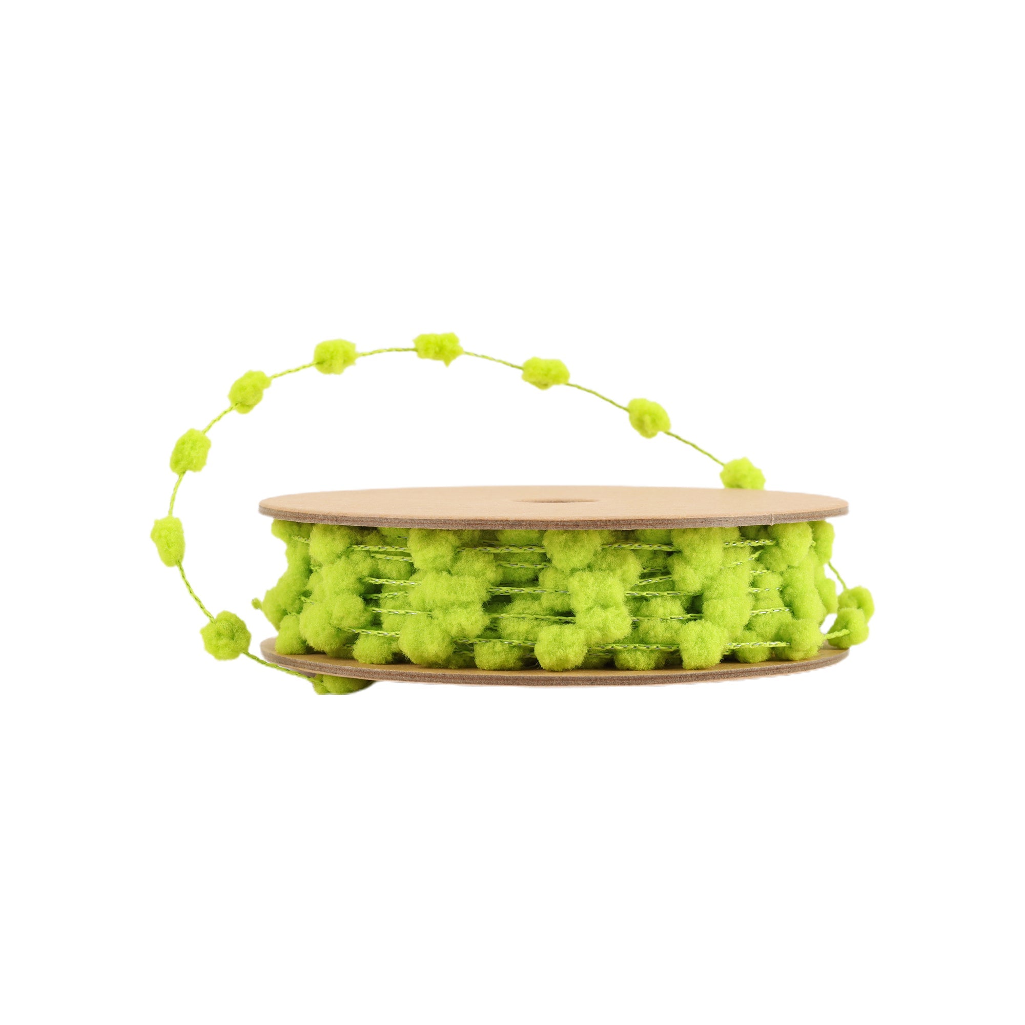 8mm Wired Pom Pom | Lime | 25 Yard Roll LaRibbons and Crafts