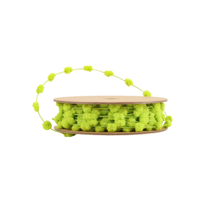 8mm Wired Pom Pom | Lime | 25 Yard Roll LaRibbons and Crafts