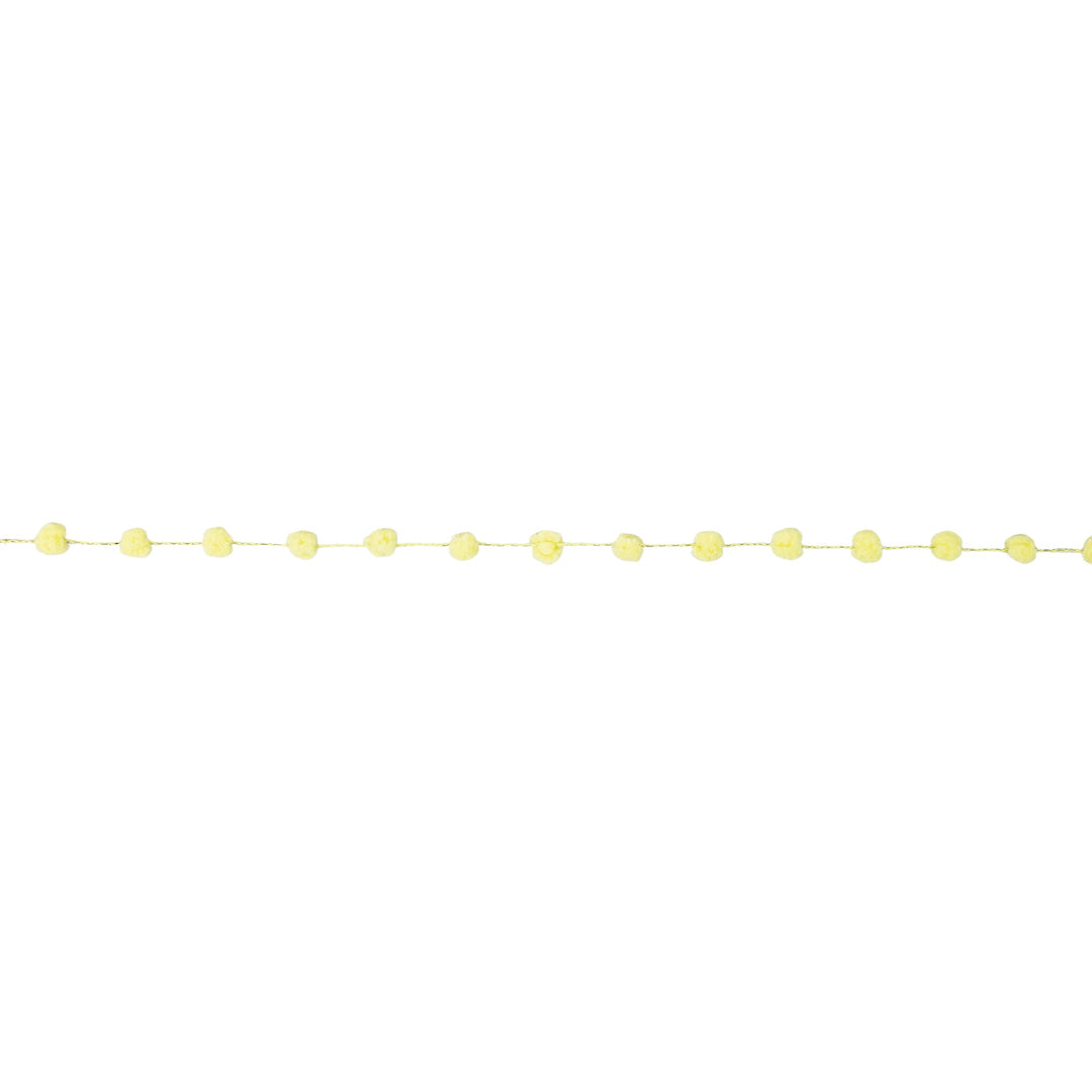 8mm Wired Pom Pom | Lemon | 25 Yard Roll LaRibbons and Crafts