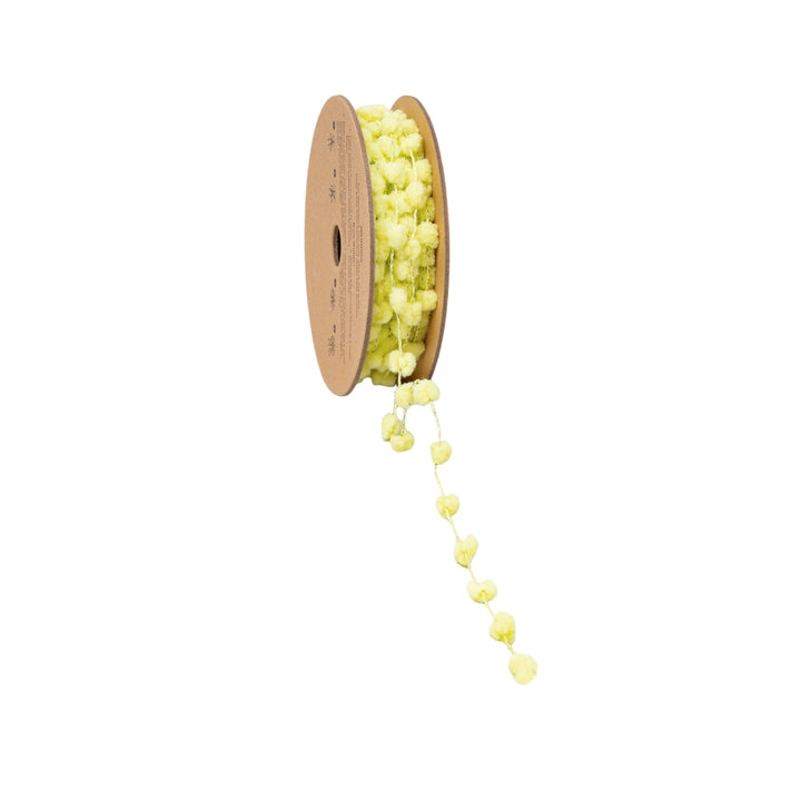 8mm Wired Pom Pom | Lemon | 25 Yard Roll LaRibbons and Crafts