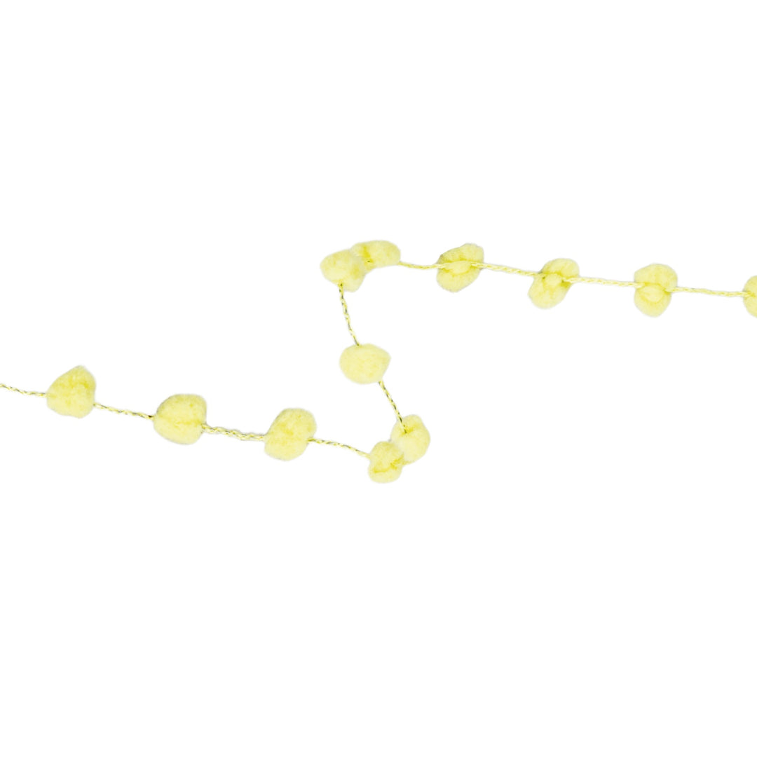 8mm Wired Pom Pom | Lemon | 25 Yard Roll LaRibbons and Crafts