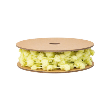 8mm Wired Pom Pom | Lemon | 25 Yard Roll LaRibbons and Crafts
