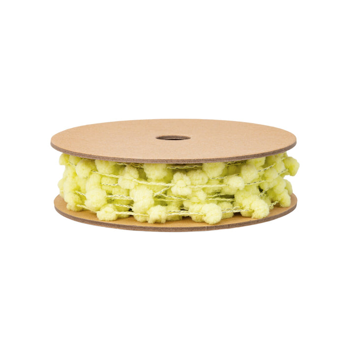 8mm Wired Pom Pom | Lemon | 25 Yard Roll LaRibbons and Crafts