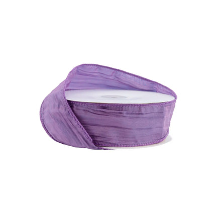 1 1/2" Wired Crinkle Ribbon | Purple | 50 Yard Roll LA Ribbons Wholesale