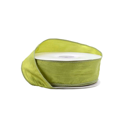 1 1/2" Wired Crinkle Ribbon | Moss | 50 Yard Roll LA Ribbons Wholesale