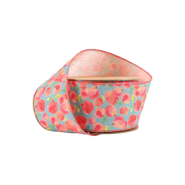 2 1/2" Wired Ribbon | Peaches w/ Peach Backing | 10 Yard Roll LaRibbons and Crafts
