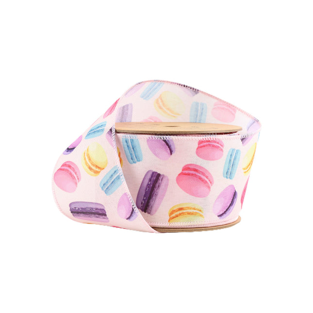 2 1/2" Wired Ribbon | Pastel All Over Macaroon | 10 Yard Roll LaRibbons and Crafts