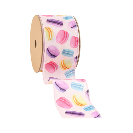 2 1/2" Wired Ribbon | Pastel All Over Macaroon | 10 Yard Roll LaRibbons and Crafts