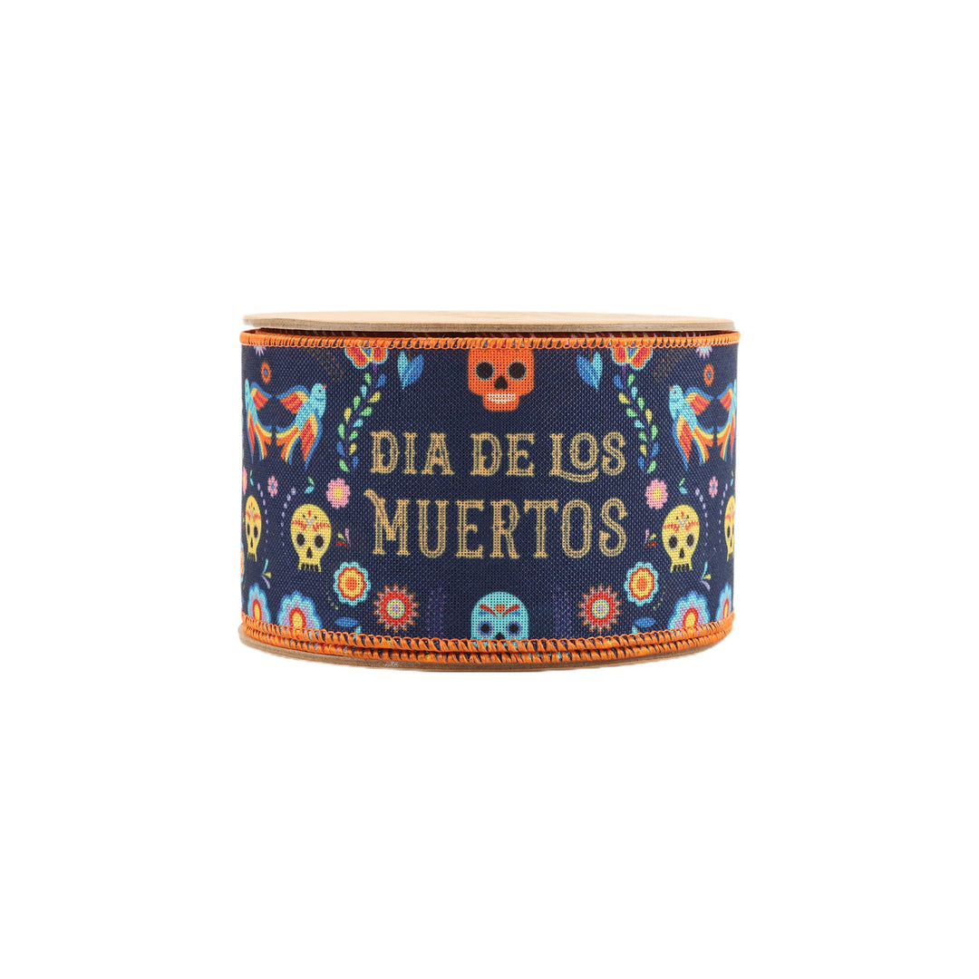 2 1/2" Wired Ribbon | Dia De Los Muertos | 10 Yard Roll LaRibbons and Crafts