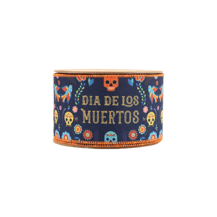 2 1/2" Wired Ribbon | Dia De Los Muertos | 10 Yard Roll LaRibbons and Crafts
