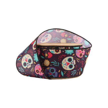 2 1/2" Wired Ribbon | DOD Sugar Skulls | 10 Yard Roll LaRibbons and Crafts