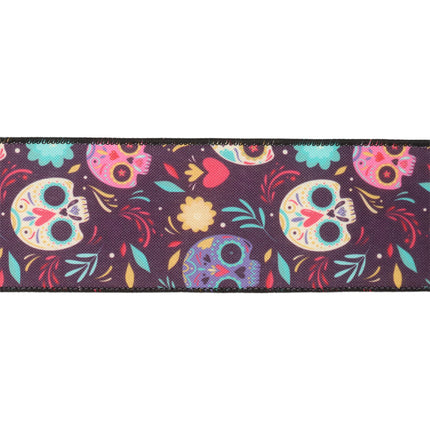 2 1/2" Wired Ribbon | DOD Sugar Skulls | 10 Yard Roll LaRibbons and Crafts