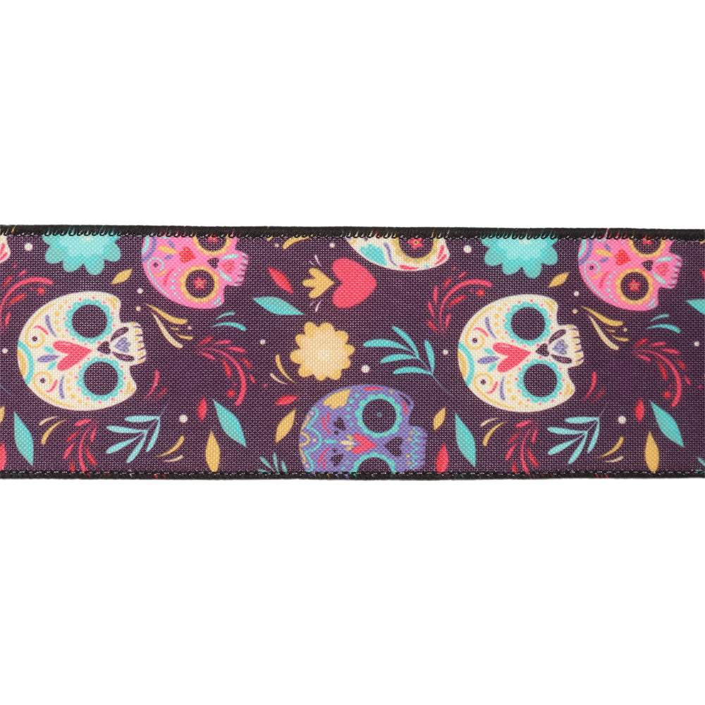 2 1/2" Wired Ribbon | DOD Sugar Skulls | 10 Yard Roll LaRibbons and Crafts