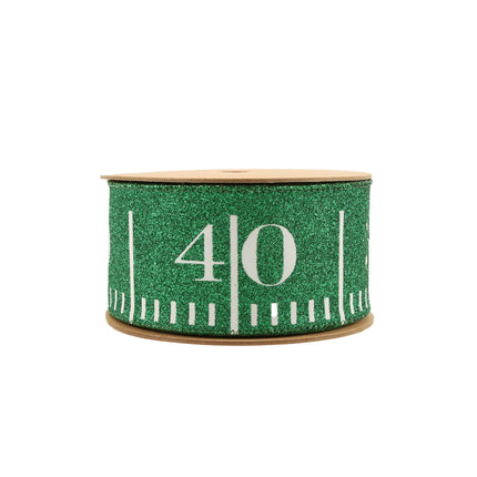 Green Glitter Football Yardage and Orange Solid Assorted with Black Striped Canvas Ribbon |3 Rolls |30 Yards LaRibbons and Crafts