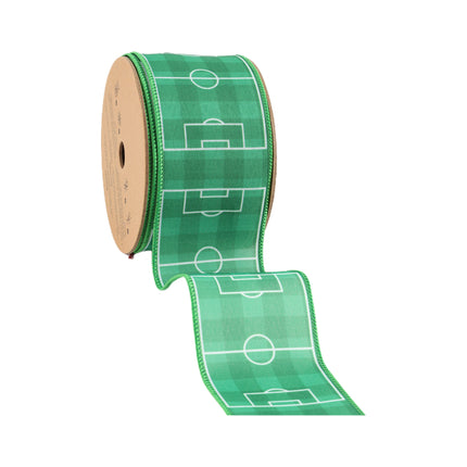 Glitter Soccer Balls and Soccer Field with Black Striped Canvas Ribbon |4 Rolls |40 Yards