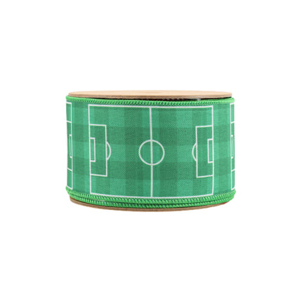 Glitter Soccer Balls and Soccer Field with Black Striped Canvas Ribbon |4 Rolls |40 Yards