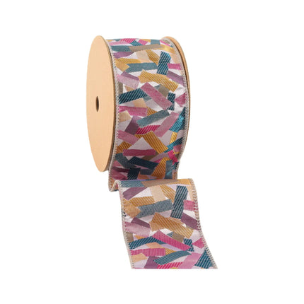 2 1/2" Wired Ribbon Confetti | Silver/Hot Pink | 10 Yard Roll LaRibbons and Crafts
