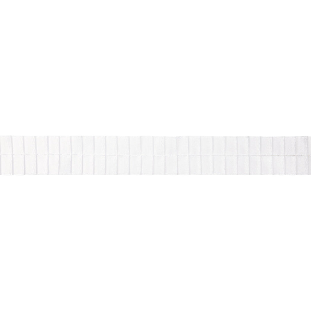 1" Pleated Ribbon | White | 10 Yard Roll
