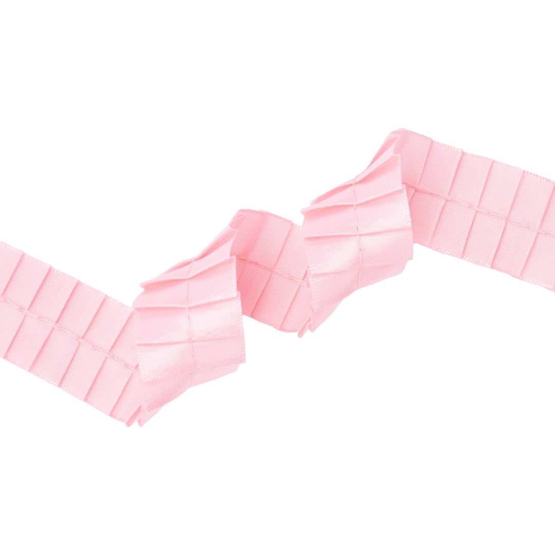 1" Pleated Ribbon | Pink | 10 Yard Roll
