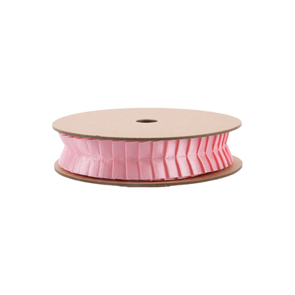 1" Pleated Ribbon | Pink | 10 Yard Roll LaRibbons Wholesale