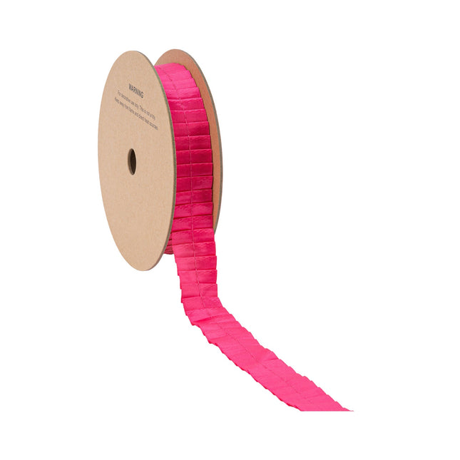 1" Pleated Ribbon | Shocking Pink | 10 Yard Roll LaRibbons Wholesale