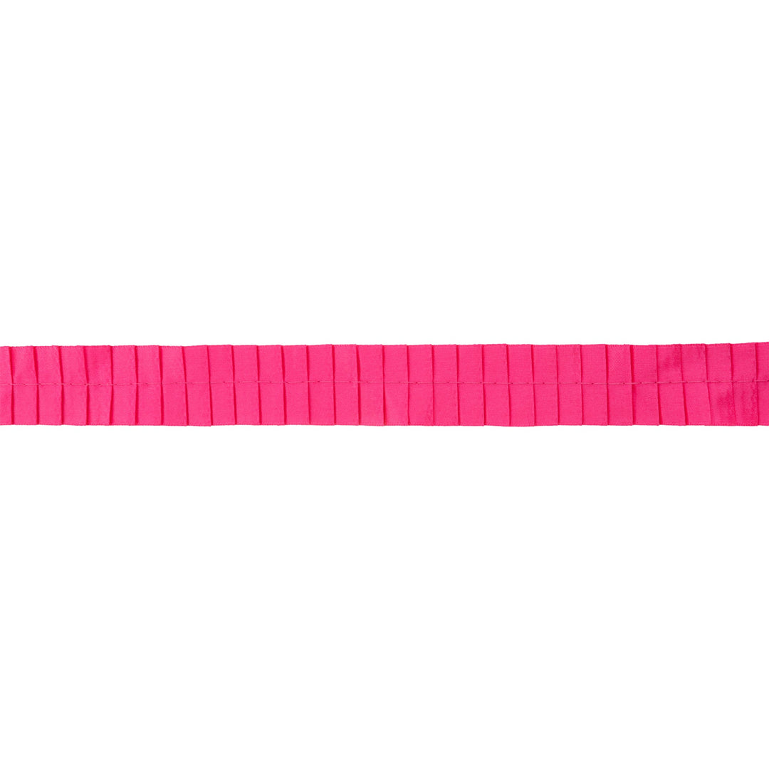 1" Pleated Ribbon | Shocking Pink | 10 Yard Roll