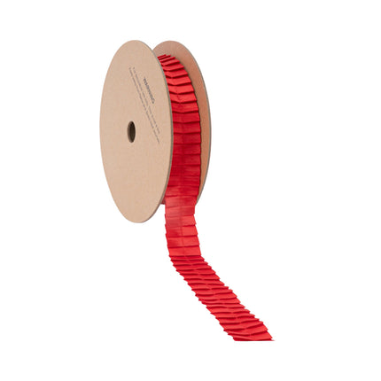 1" Pleated Ribbon | Red | 10 Yard Roll LaRibbons Wholesale