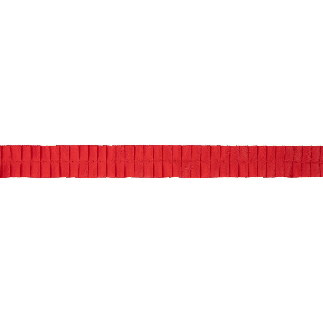 1" Pleated Ribbon | Red | 10 Yard Roll