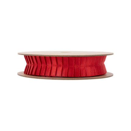 1" Pleated Ribbon | Red | 10 Yard Roll LaRibbons Wholesale