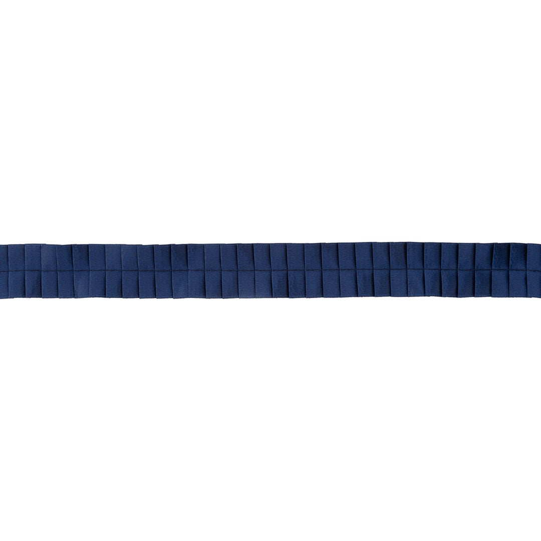 1" Pleated Ribbon | Navy | 10 Yard Roll LaRibbons Wholesale