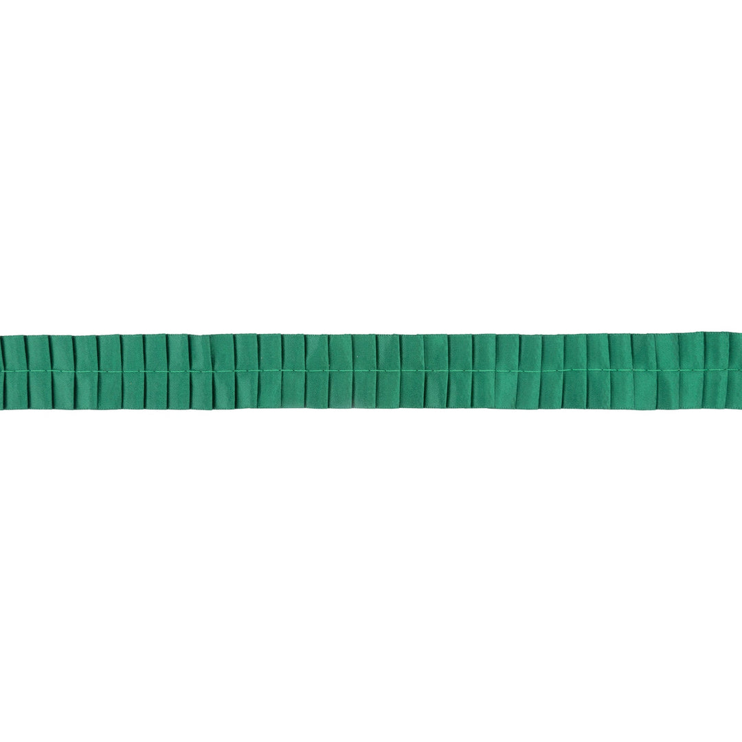 1" Pleated Ribbon | Green | 10 Yard Roll