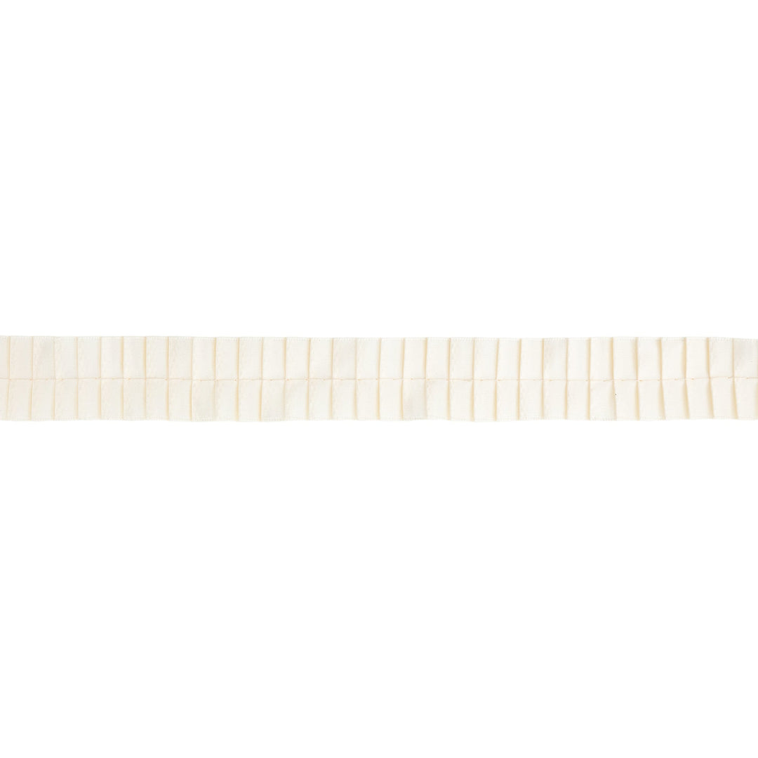 1" Pleated Ribbon | Ivory | 10 Yard Roll