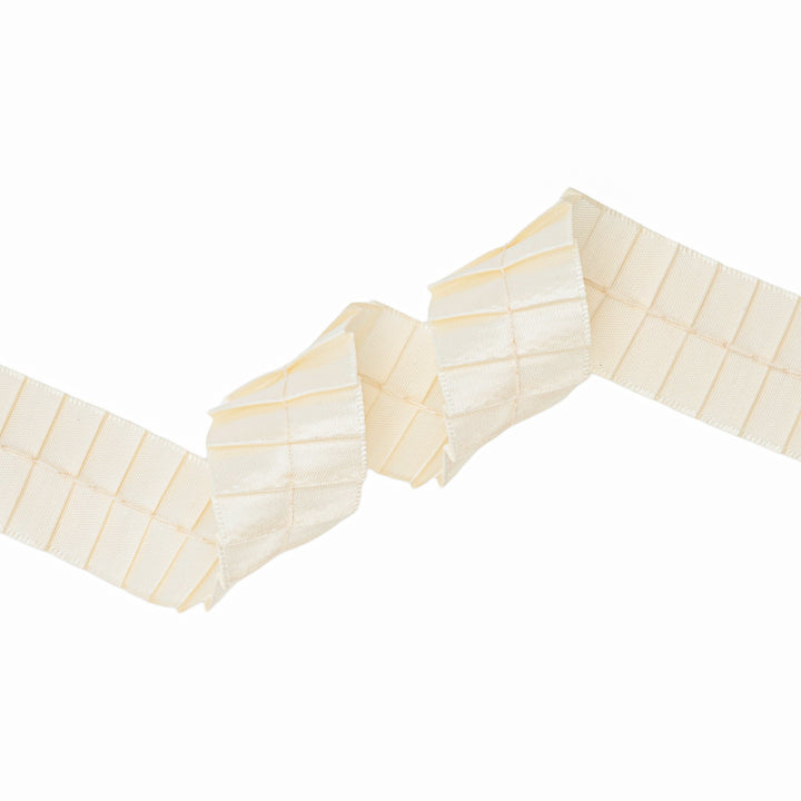 1" Pleated Ribbon | Ivory | 10 Yard Roll