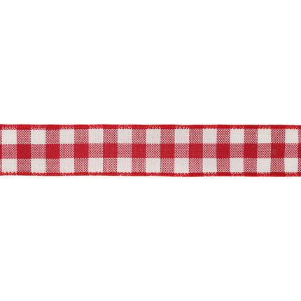 1 1/2" Wired Ribbon | Red and White Check | 10 Yard Roll LaRibbons and Crafts