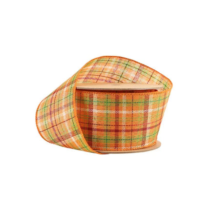2 1/2" Wired Ribbon | Multi-Colored Fall Plaid | 10 Yard Roll LaRibbons and Crafts