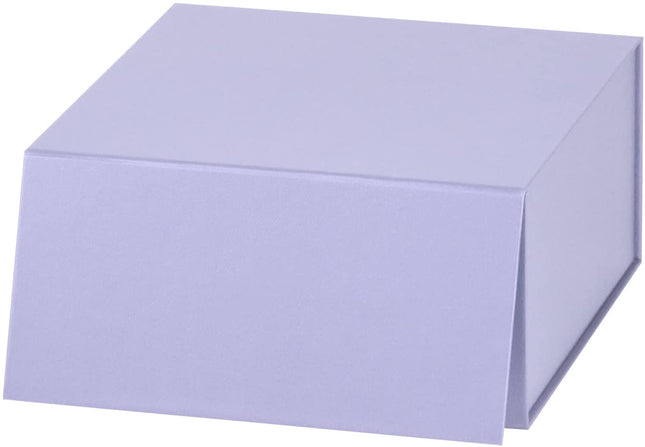 8" x 8" x 4" Collapsible Gift Box w/ Magnetic Square Flap Lid - Purple LaRibbons and Crafts