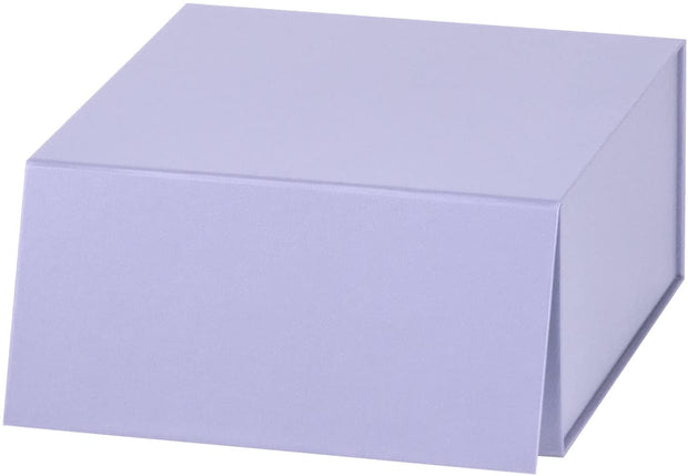 8" x 8" x 4" Collapsible Gift Box w/ Magnetic Square Flap Lid - Purple
