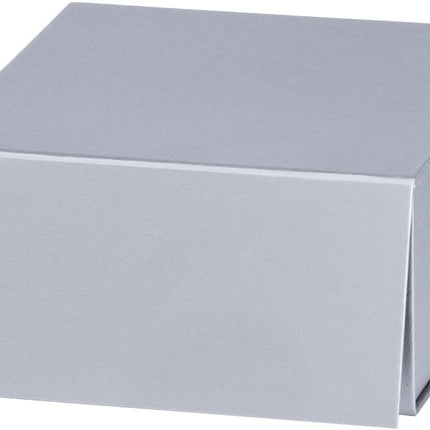 8" x 8" x 4" Collapsible Gift Box w/ Magnetic Square Flap Lid - Silver LaRibbons and Crafts
