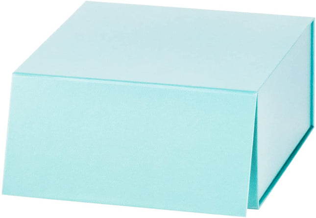8" x 8" x 4" Collapsible Gift Box w/ Magnetic Square Flap Lid - Mint LaRibbons and Crafts