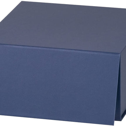 8" x 8" x 4" Collapsible Gift Box w/ Magnetic Square Flap Lid - Navy LaRibbons and Crafts
