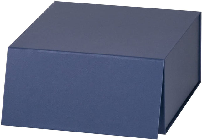 8" x 8" x 4" Collapsible Gift Box w/ Magnetic Square Flap Lid - Navy LaRibbons and Crafts