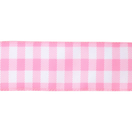 2 1/2" Wired Ribbon | White/Pink Spring Gingham | 10 Yard Roll LaRibbons and Crafts