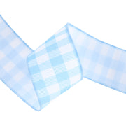 2 1/2" Wired Ribbon | White/Spring Gingham | 10 Yard Roll | 4 Color Options