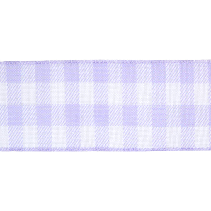 2 1/2" Wired Ribbon | White/Spring Gingham | 10 Yard Roll | 4 Color Options