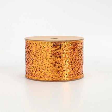 2 1/2" Wired Ribbon | "Whimsey Glitter" Orange | 10 Yard Roll LaRibbons and Crafts
