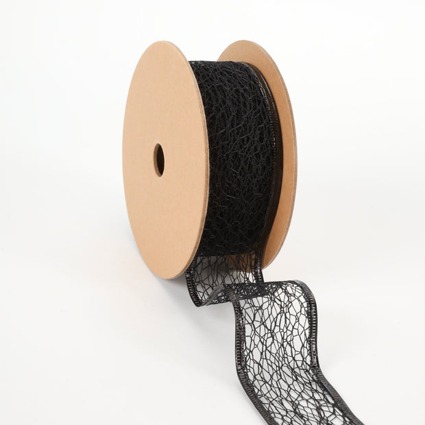 1 1/2" Wired Ribbon | "Whimsey" Black | 10 Yard Roll