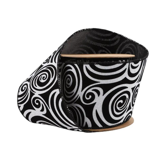 4" Wired Ribbon | Glittered Halloween w/ Black Backing | 10 Yard Roll LaRibbons and Crafts