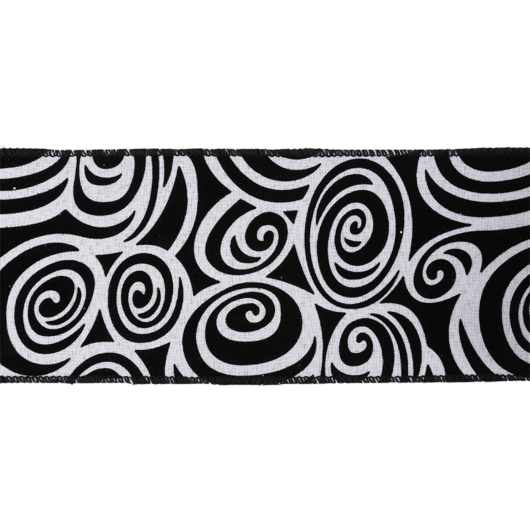 4" Wired Ribbon | Glittered Halloween w/ Black Backing | 10 Yard Roll LaRibbons and Crafts